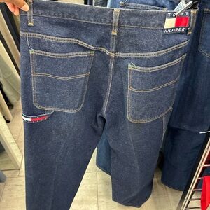 Vintage 90s Tommy Hilfiger Carpenter Jeans Dark Wash Wide Leg 100% cotton 38